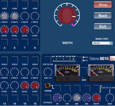 AMS-NEVE 8816 Summing Mixer Recall GUI