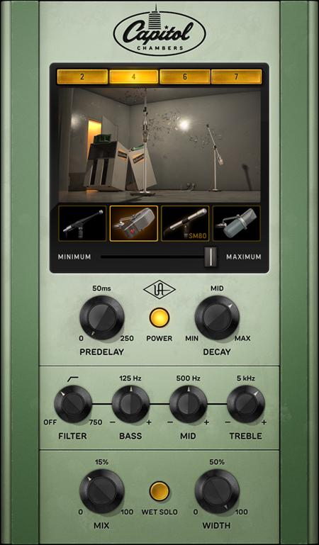 Universal Audio's UAD Capitol Chambers Plug-In GUI