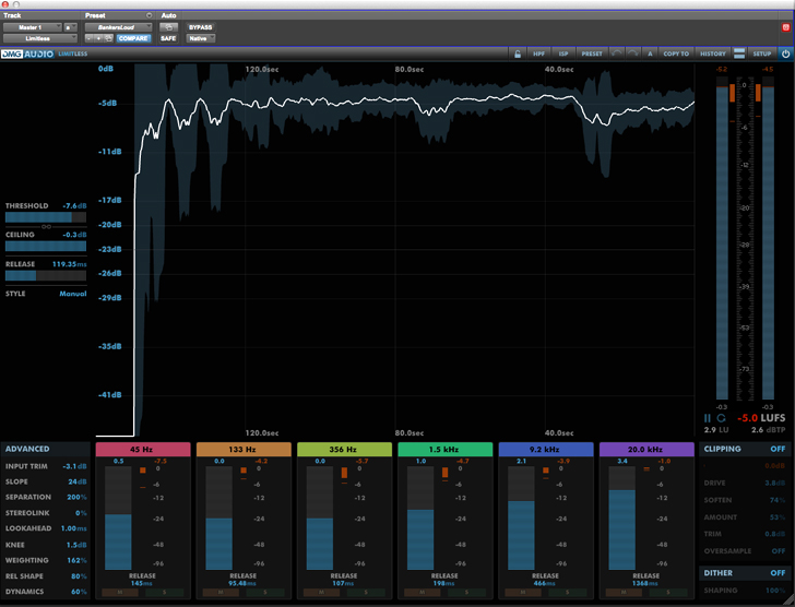 DMG Audio Limitless Mastering Limiter Plug-in
