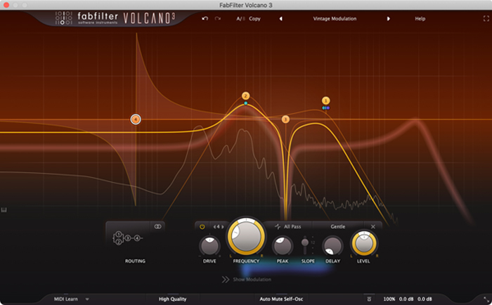 Fab Filter volcano 3 Plug-in GUI