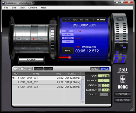 Korg AudioGate Screen Shot