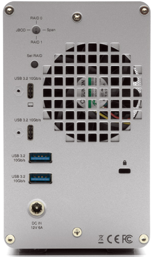 OWC Mercury Elite Pro Dual with 3-port Hub-Rear