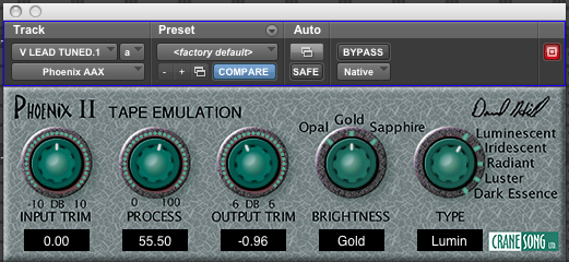 Crane Song Phoenix II Tape Emulation Plug-In