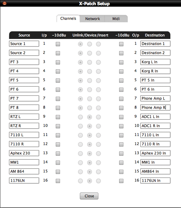 X-Patch Channels Page