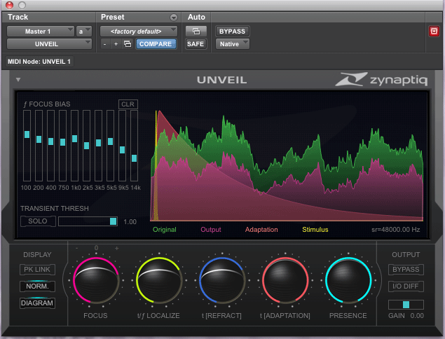 Zynaptiq UNVEIL Signal Focus And De-Reverberation Plug-in