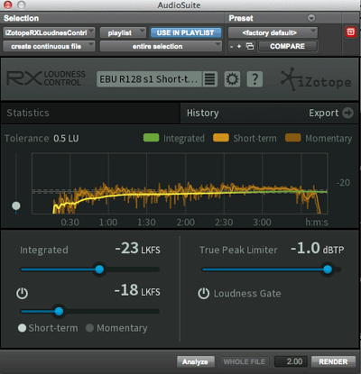 iZotope Loudness Control Plug-in