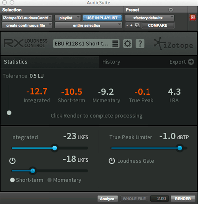 iZotope Loudness Control Plug-in