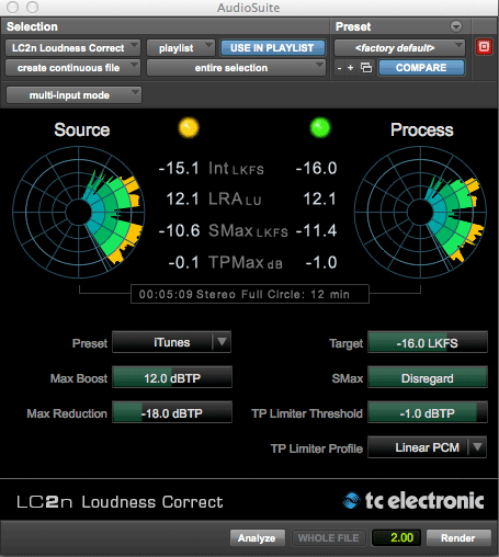 TC Electronic LC2n Loudness Measurement And Normalization Software