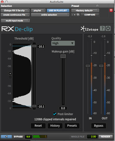 iZotope RX 5 Plug-in--De-Clip